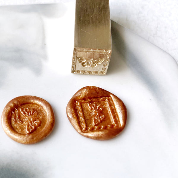 Two-sided Brass Wax Seal Stamp - Butterfly