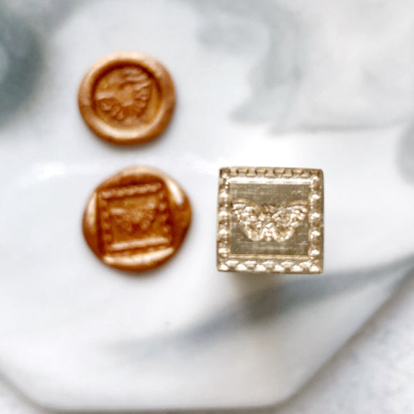 Two-sided Brass Wax Seal Stamp - Butterfly