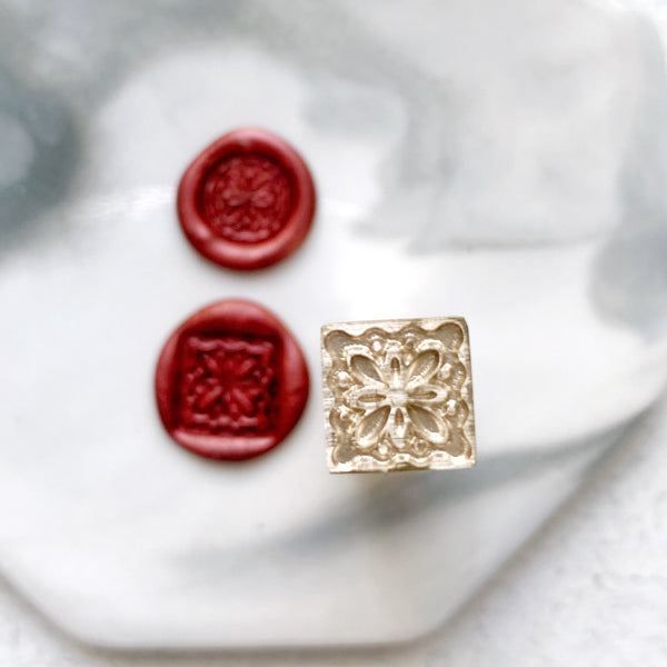 Two-sided Brass Wax Seal Stamp - Floral