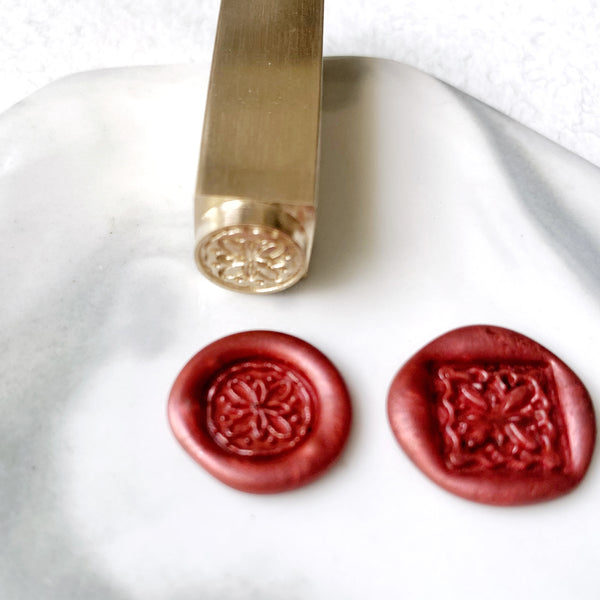 Two-sided Brass Wax Seal Stamp - Floral