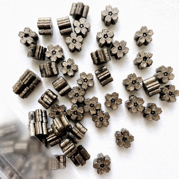 Glitter Sakura Wax Seal Beads - Dark Bronze