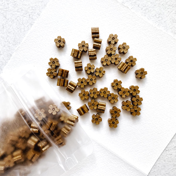 Glitter Sakura Wax Seal Beads - Copper