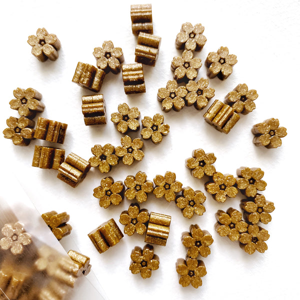 Glitter Sakura Wax Seal Beads - Copper