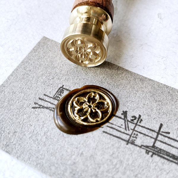 Sakura Wood Handle Wax Seal Stamp