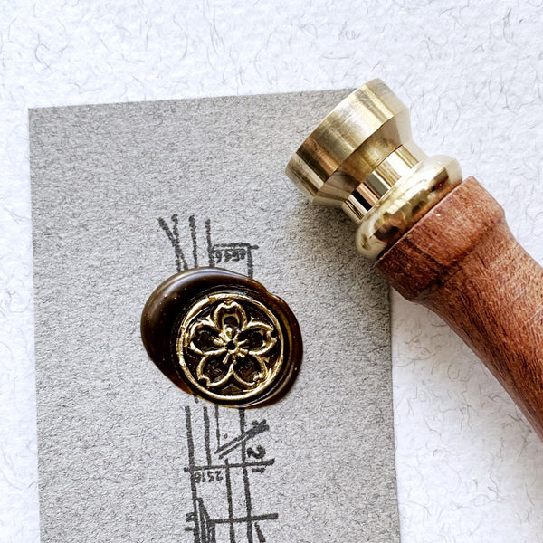 Sakura Wood Handle Wax Seal Stamp