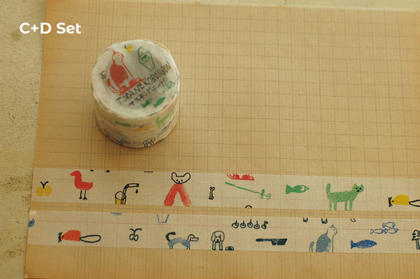 Toraneko BonBon Washi Tapes 2-pc Set