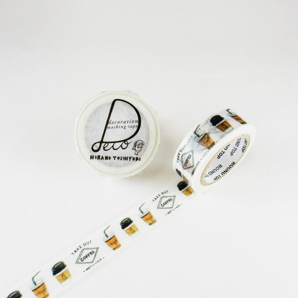Round Top x Hirano Toshiyuki Washi Tape - Coffee Take Out