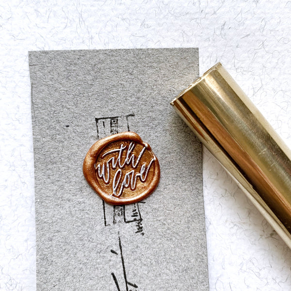 With Love Brass Wax Seal Stamp - 15mm