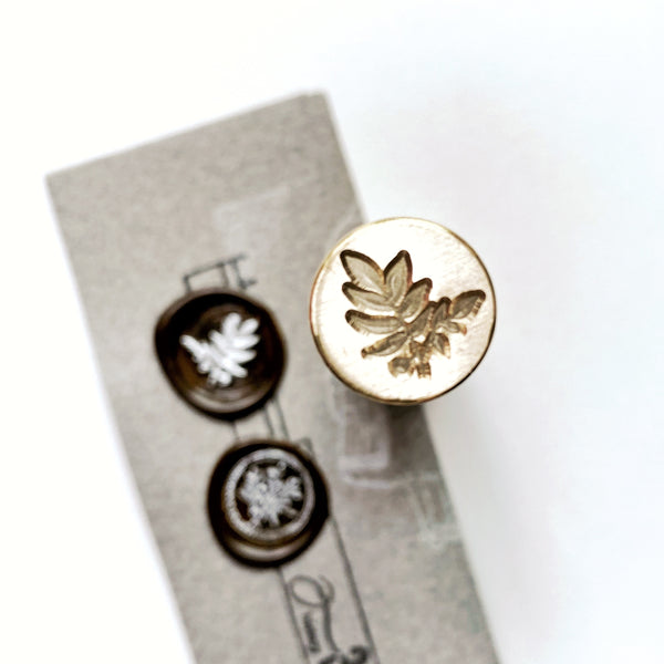 Floral 2-sided Brass Wax Seal Stamp - 15mm