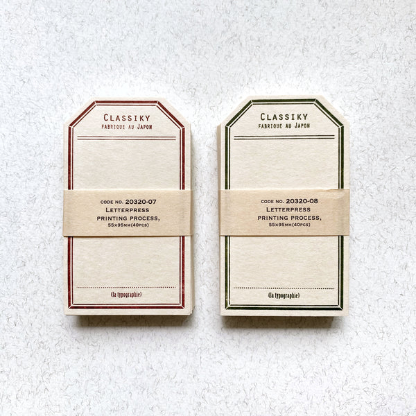 Classiky Letterpress Label Tag