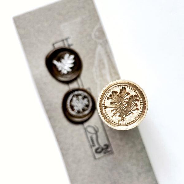 Floral 2-sided Brass Wax Seal Stamp - 15mm