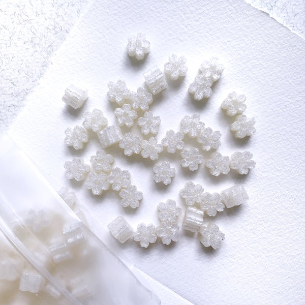 Glitter Sakura Wax Seal Beads - Translucent White