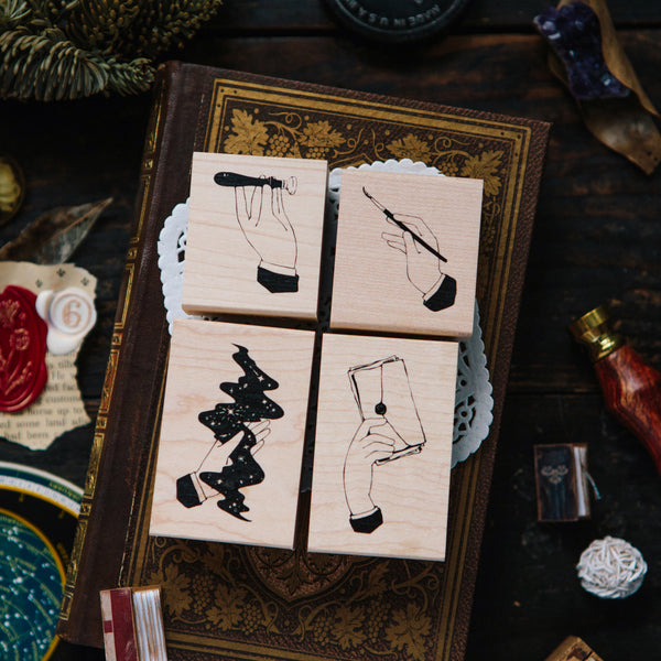 OURS Hand Wood Stamp Set B