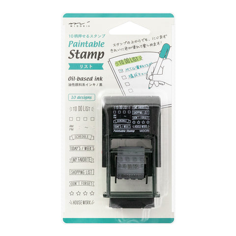 Midori Rotating Paintable Stamp - Lists
