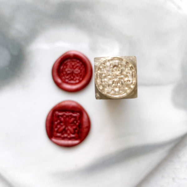 Two-sided Brass Wax Seal Stamp - Floral