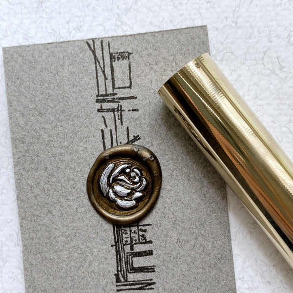 Rose #2 Brass Wax Seal Stamp - 15mm